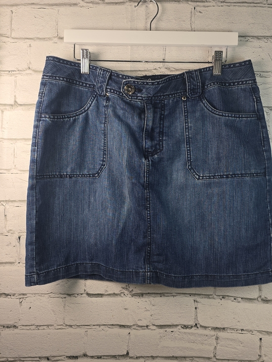Faded Glory Dresses & Skirts - Y2K VINTAGE FADED GLORY DENIM MINI SKIRT LARGE FRONT PATCH POCKETS WOMENS 14 EUC